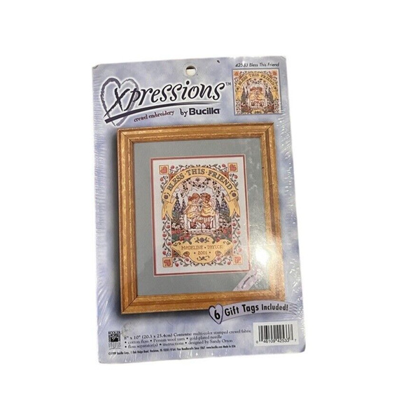 Bucilla Xpressions ~Bless This Friend #42533~Crewel Embroidery Kit 1999 - Picture 1 of 3